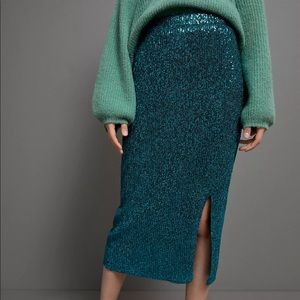 Maeve Alicia Sequined Midi Skirt